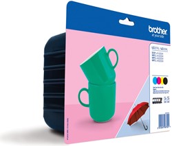 Brother inktcartridge, 1.200 pagina's, OEM LC-227XLVAL, 4 kleuren 4 Stuk