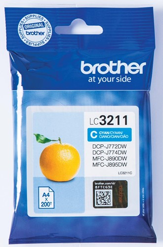 Brother inktcartridge, 200 pagina's, OEM LC-3211C, cyaan 1 Stuk