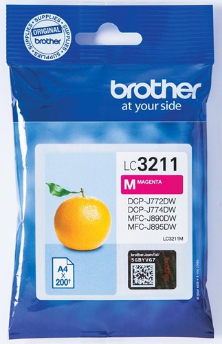 Brother cartouche d'encre, 200 pages, OEM LC-3211M, magenta 1 Stuk