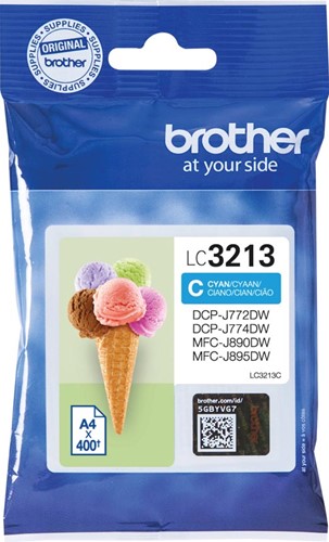Brother cartouche d'encre, 400 pages, OEM LC-3213C, cyan 1 Stuk