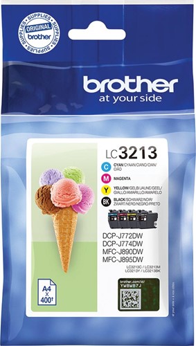 Brother inktcartridge, 400 pagina's, OEM LC-3213VAL, 4 kleuren 4 Stuk