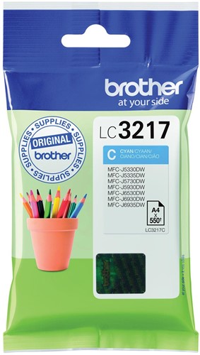 Brother inktcartridge, 550 pagina's, OEM LC-3217C, cyaan 1 Stuk