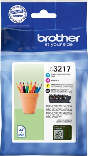 Brother inktcartridge, 550 pagina's, OEM LC-3217, 4 kleuren 4 Stuk