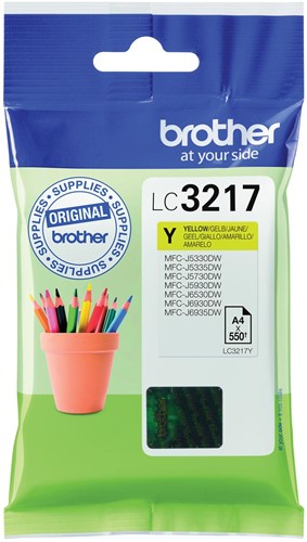 Brother inktcartridge, 550 pagina's, OEM LC-3217Y, geel 1 Stuk