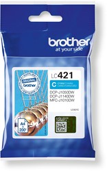 Brother inktcartridge,  200 pagina's, OEM LC-421C, cyaan