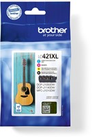 Brother cartouche d'encre,  500 pages, OEM LC-421XLVAL, 4 couleurs