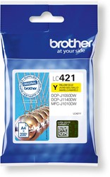 Brother inktcartridge,  200 pagina's, OEM LC-421Y, geel