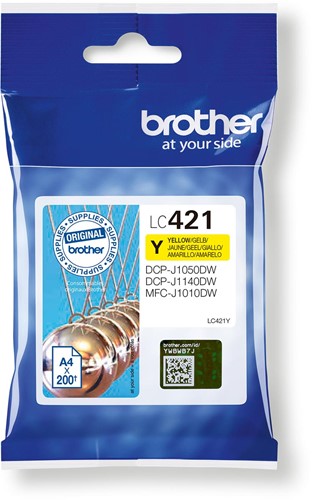 Brother inktcartridge,  200 pagina's, OEM LC-421Y, geel