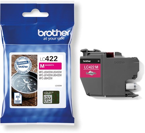 Brother inktcartridge, 550 pagina's, OEM LC-422M, magenta 1 Stuk