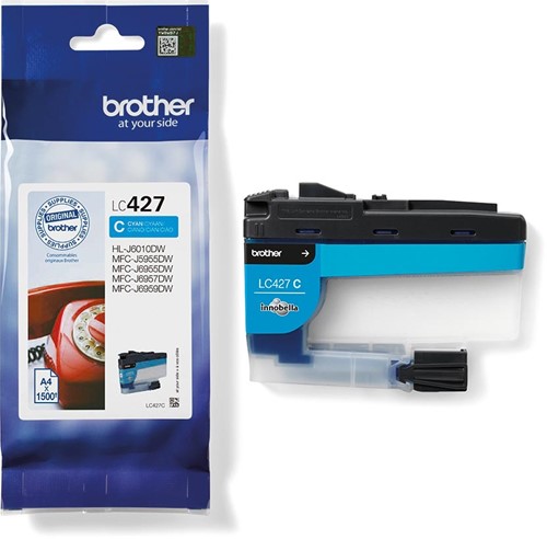 Brother inktcartridge, 1.500 pagina's, OEM LC-427C, cyaan 1 Stuk