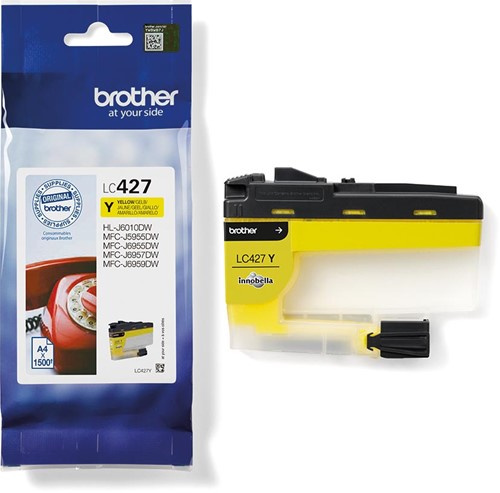 Brother cartouche d'encre, 1.500 pages, OEM LC-427Y, jaune 1 Stuk