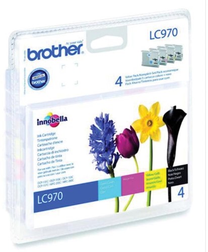 Brother inktcartridge, 300 pagina's, OEM LC-970VALBP, 4 kleuren 4 Stuk