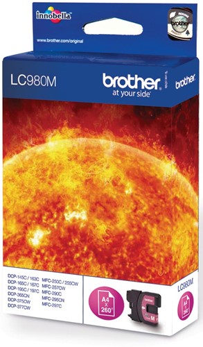 Brother inktcartridge, 260 pagina's, OEM LC-980M, magenta 1 Stuk