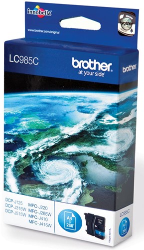 Brother cartouche d'encre, 260 pages, OEM LC-985C, cyan 1 Stuk