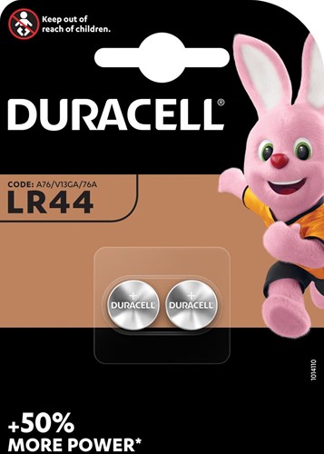 Duracell knoopcel Electronics LR44, blister van 2 stuks 2 Stuk