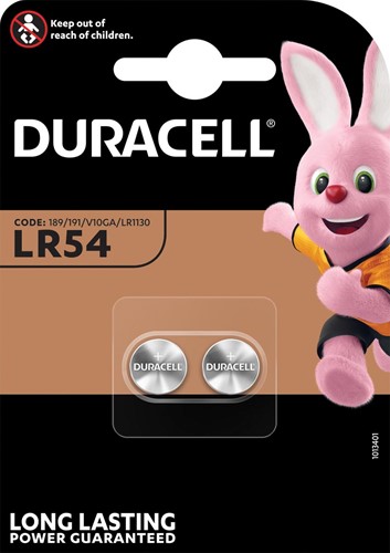 Duracell piles bouton Electronics, LR54, blister 2 pièces 2 Stuk