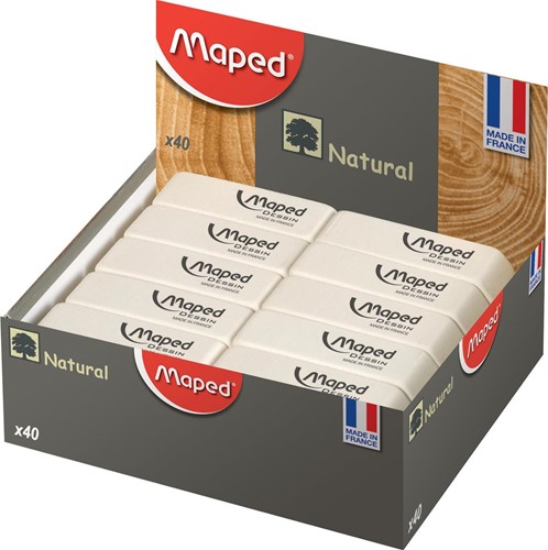 Maped gum Dessin, medium, wit, doos van 40 stuks