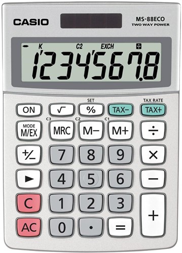 Casio bureaurekenmachine MS-88 ECO 1 Stuk