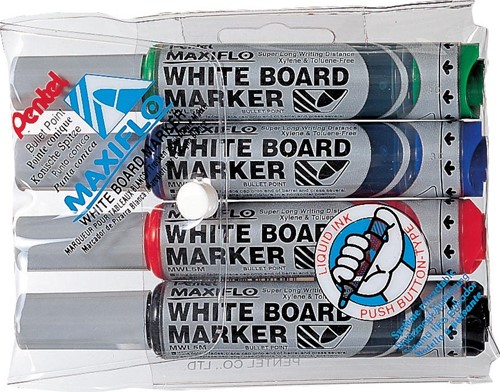 Marqueur pour tableaux blancs Maxiflo jeu de 4 piè       ces (bleu, rouge, vert et noir) 4 Set