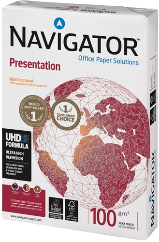 Navigator Presentation papier de présentation, ft A4, 100 g, paquet de 500 feuilles 500 Vel