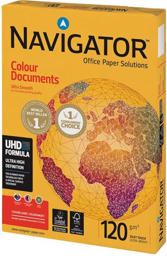 Navigator Colour Documents papier de présentation, ft A4, 120 g, paquet de 250 feuilles 250 Vel