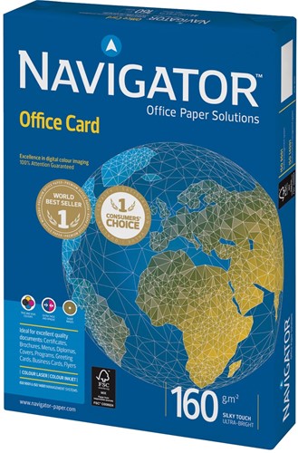 Navigator Office Card presentatiepapier ft A4, 160 g, pak van 250 vel 250 Vel