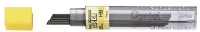 Pentel potloodstiften, 0,9 mm, 2B, etui van 12 stuks 12 Stuk