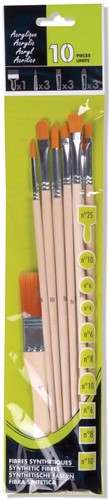 Pinceau pour peinture acrylique, set de 10 pinceaux