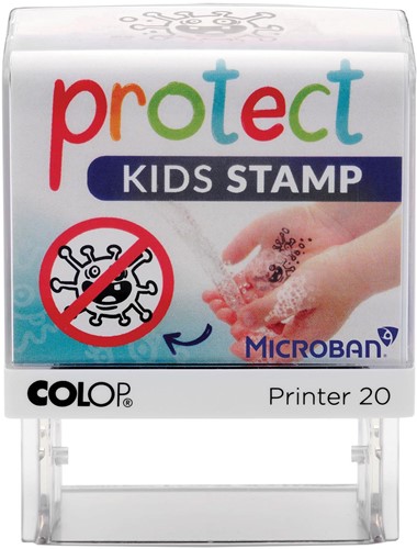 Colop Printer 20 Microban, Protect Kids stamp, cachet qui aide les enfants de laver les mains