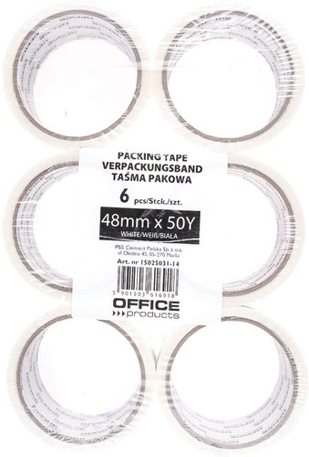OFFICE products ruban d'emballage, 48 mm x 46 m, blanc