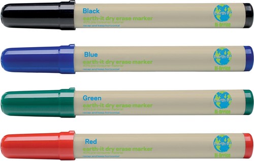 Bi-Office Earth-It marqueurs pour tableau blanc, set de 4 pièces en couleurs assorties