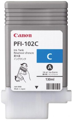Canon inktcartridge PFI-102C, 130 ml, OEM 0896B001, cyaan 1 Stuk