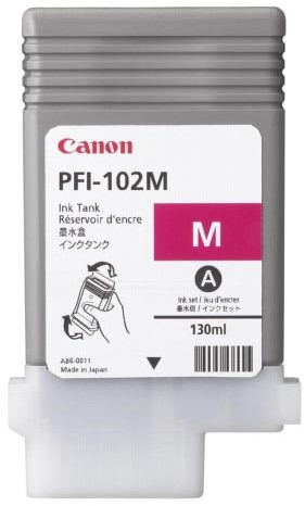 Canon inktcartridge PFI-102M, 130 ml, OEM 0897B001, magenta 1 Stuk