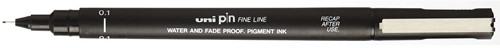 Uni Pin fineliner, pointe ronde, 0,1 mm, noir 1 Stuk