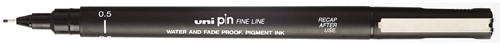 Uni Pin fineliner, pointe ronde, 0,5 mm, noir 1 Stuk