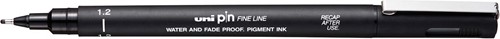 Uni Pin fineliner, pointe ronde, 1,2 mm, noir