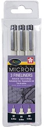 Sakura Fineliner Pigma, zwart, 3 stuks 3 Stuk
