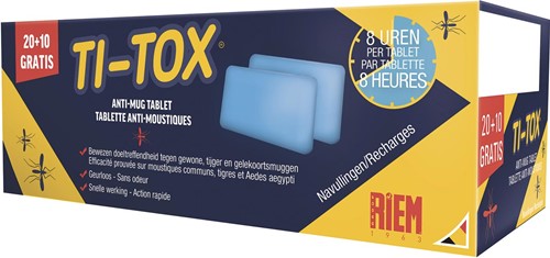 Riem Ti-Tox anti-moustique recharge 20 + 10 tablettes