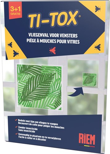 Riem Ti-Tox autocollant anti-mouches, motif de feuille, 3 + 1 pièces
