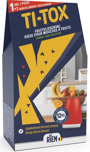 Riem Ti-Tox piège à mouches des fruits, 1 piège + 3 recharges