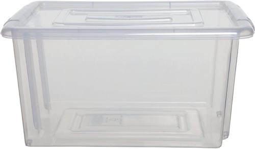 Whitefurze Stack & Store Medium boîte de rangement 32 litres sans couvercle, transparent
