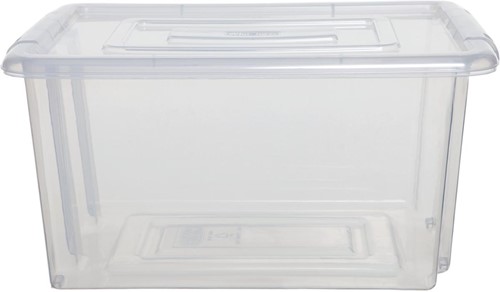 Whitefurze Stack & Store Mini opbergdoos 5 liter zonder deksel, transparant