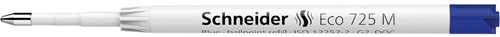 Schneider recharge stylo bille Eco 725, pointe moyenne, bleu