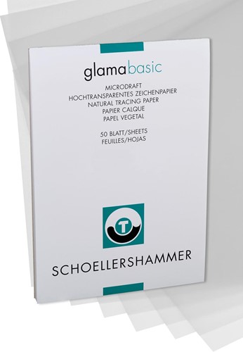 Schoellershammer Glama papier, 100 g, ft 29,7 x 42 cm, A3, transparent, bloc de 50 feuilles