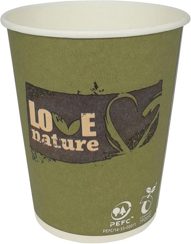 Gobelet Love Nature, en carton, 150ml, paquet de 100 pièces