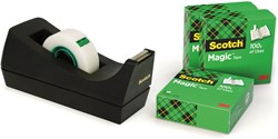 Scotch plakbandafroller zwart + 4 rollen 1 Set