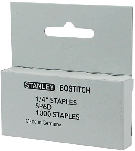 Bostitch Agrafes pour T10, 6 mm, boîte de 1.000 agrafes