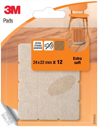 3M Pads, Extra soft, ft 24 x 22 mm, blister de 12 pièces