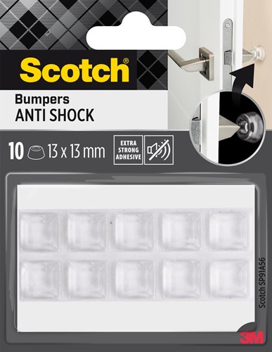 3M butées adhésives, ft 13 x 13 mm, transparent, blister de 10 pièces