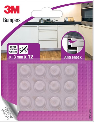 3M Bumpers, Anti shock, 13 mm, blister de 12 pièces